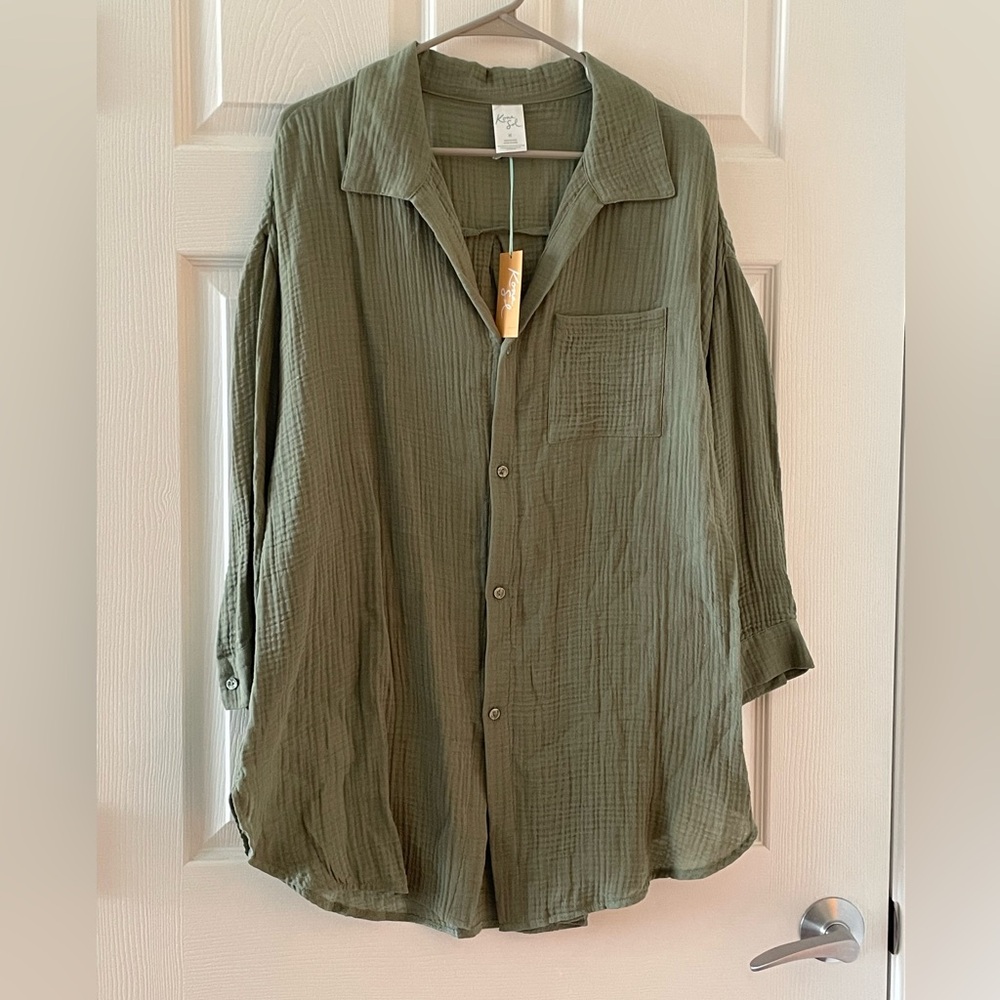 Kona Sol Green Swim Coverup Relaxed Fit